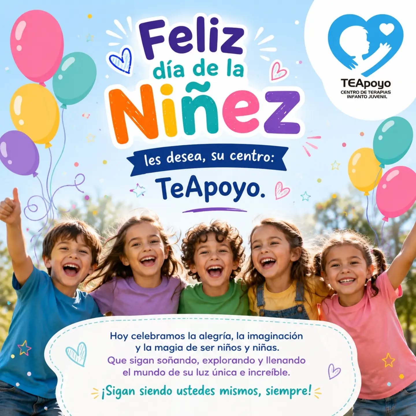 Todos los dias debiesen ser especiales para nuestros niños, porque ellos nos hacen sentir cada minuto especiales. 🎉

Feliz dia de la Niñez. 💖